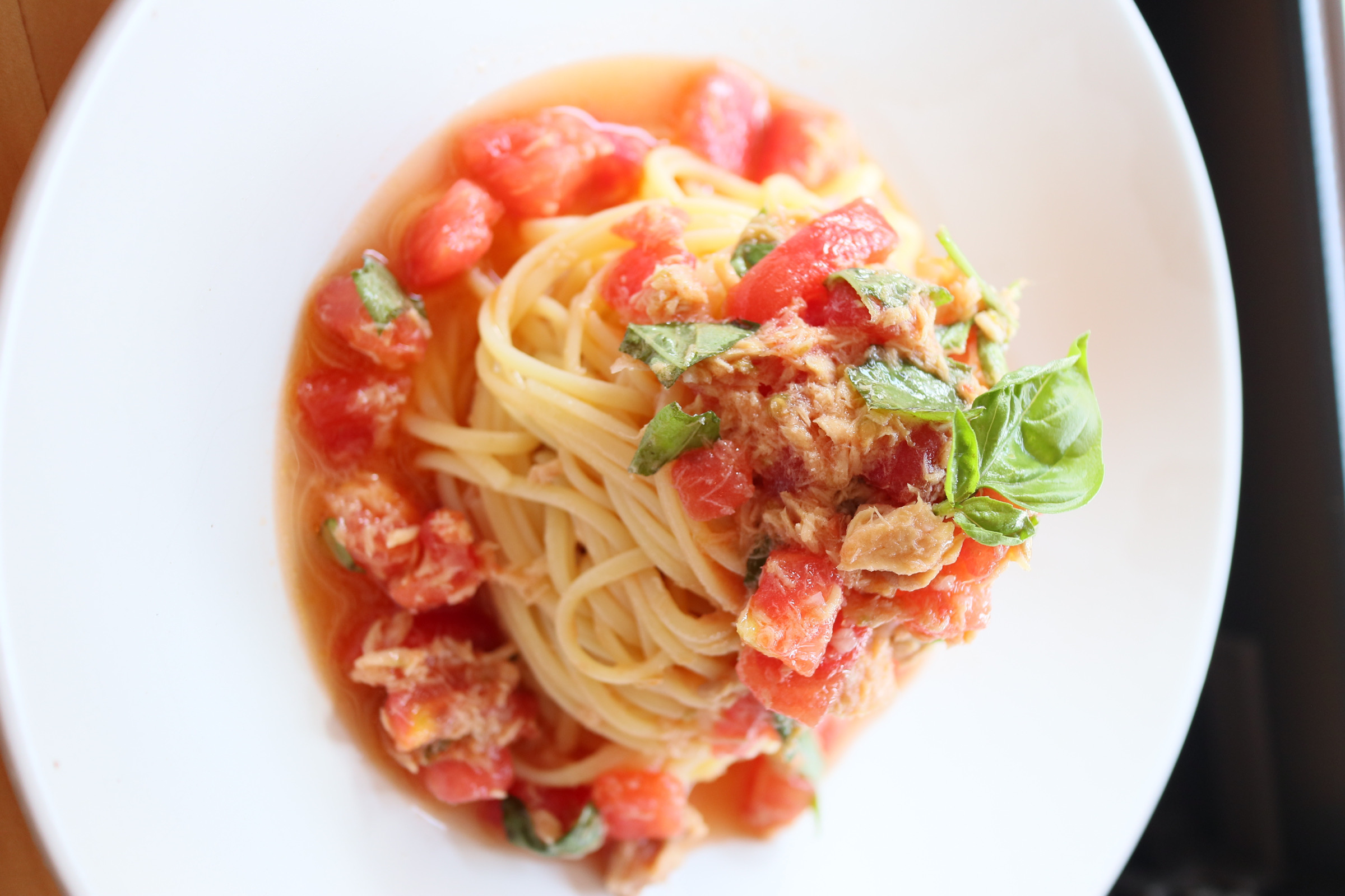 トマトとツナの冷製パスタ
